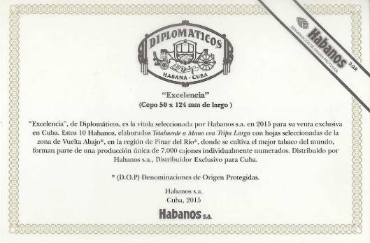 Diplomaticos Excelencia - Edición Regional Cuba - Flyer